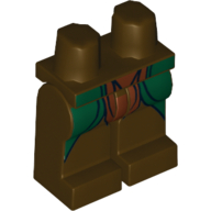 Lego Hips and Dark Brown Legs with Elven Armour Tails Print / Dark Brown