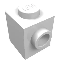 Brick Special 1 x 1 with Stud on 1 Side / White