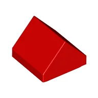 Brick Sloped Double 45° 1 x 1 / Red