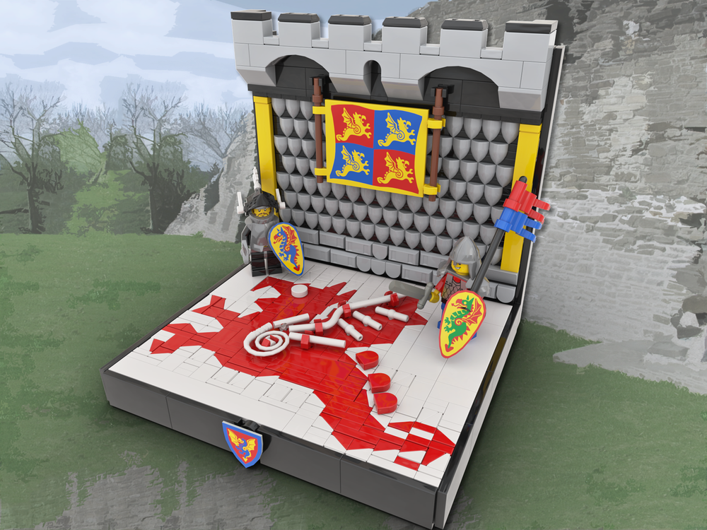 Lego Black Knights Display with Dragon Mosaic Floor
