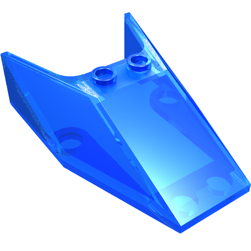 Lego Windscreen 6 x 4 x 1 1/3 with Hollow Studs / Trans-Dark Blue