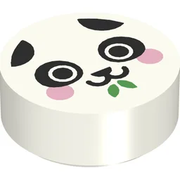 Tile Round 1 x 1 with Panda Print