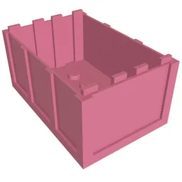Trunk / Chest Bottom 4 x 6 x 2 1/3 / Medium Dark Pink
