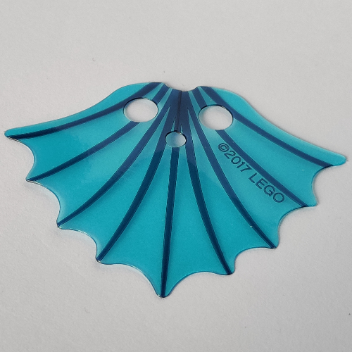 Lego Neckwear Cape, Fins with Dark Blue Lines on Trans-Light Blue Background Print / Trans-Clear