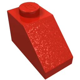 Brick Sloped 45° 2 x 1 without Bottom Pin / Red