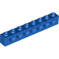 Technic Brick 1 x 8 [7 Pin Holes] / Blue