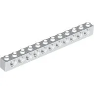 Technic Brick 1 x 12 [11 Pin Holes] / White