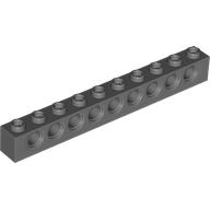 Lego Technic Brick 1 x 10 [9 Pin Holes] / Dark Bluish Gray