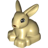 Duplo Animal Rabbit with Head Raised and Brown Nose Print / Tan