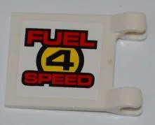 Flag 2 x 2 Square with Flat Edge with 'FUEL 4 SPEED' on White Background Pattern on Both Sides (Stickers) - Set 8126
