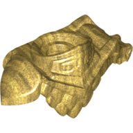 Lego Minifig Neckwear Armor Breastplate with Shoulder Pads, Left Side Dragon, Chest Scales and 2 Studs on Back / Pearl Gold