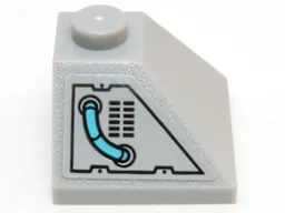 Slope 45 2 x 2 Double Convex with Medium Azure Hose and Black Vents Pattern (Sticker) - Set 71200