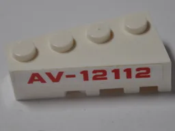 Wedge 4 x 2 Left with Red 'AV-12112' Pattern (Sticker) - Set 76049