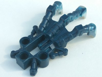 Lego Bionicle Foot Piraka Clawed with Marbled Pearl Light Gray Pattern / Dark Blue