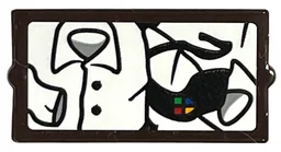 Glass for Window 1 x 2 x 3 with White Shirt and Black Tie with Hogwarts Crest Pattern (Sticker) - Set 76405