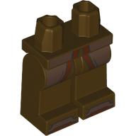 Lego Hips and Dark Brown Legs with Umber Brown Coat Ends, Dark Orange Trim print / Dark Brown
