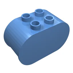 Duplo Brick 2 x 4 x 2 Rounded Ends / Medium Blue