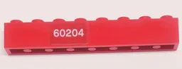 Brick 1 x 8 with White '60204' Pattern Model Right Side (Sticker) - Set 60204