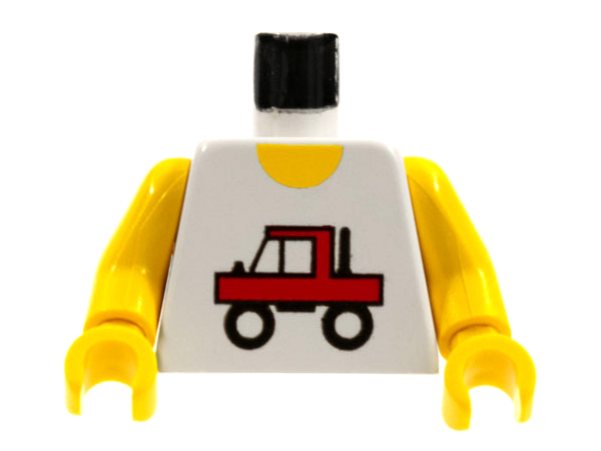 Lego Torso Town Trucker Red Truck Logo Pattern / Yellow Arms / Yellow Hands