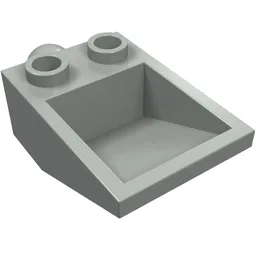 Construction Vehicle Bucket, Slope Inverted 33° 3 x 2 Hollow with Towball (Arm Piece) / Light Gray