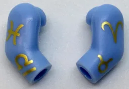Arm, (Matching Left and Right) Pair with Gold Zodiac Symbols Pattern / Bright Light Blue