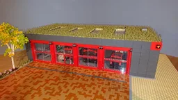 moderne Feuerwache / modern fire station (Fahrzeughalle / vehicle hall)