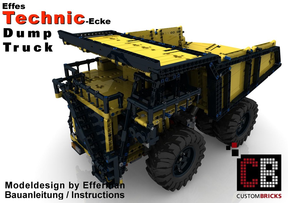 Lego Custom RC Mining Dump Truck Muldenkipper / yellow