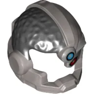 Hair and Helmet Cyborg, Red Eye and Dark Azure Dot Print / Flat Silver