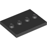 Plate Special 3 x 4 with 1 x 4 Center Studs [Plain] / Black