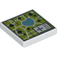 Tile 2 x 2 with Heartlake Park Map Print / White