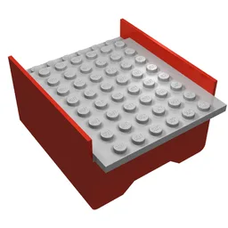 Boat Hull Section, Middle 6 x 8 x 3 1/3 with Light Gray Deck / Red