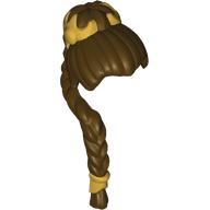 Lego Hair Braided Long with Gold Ornaments print / Dark Brown
