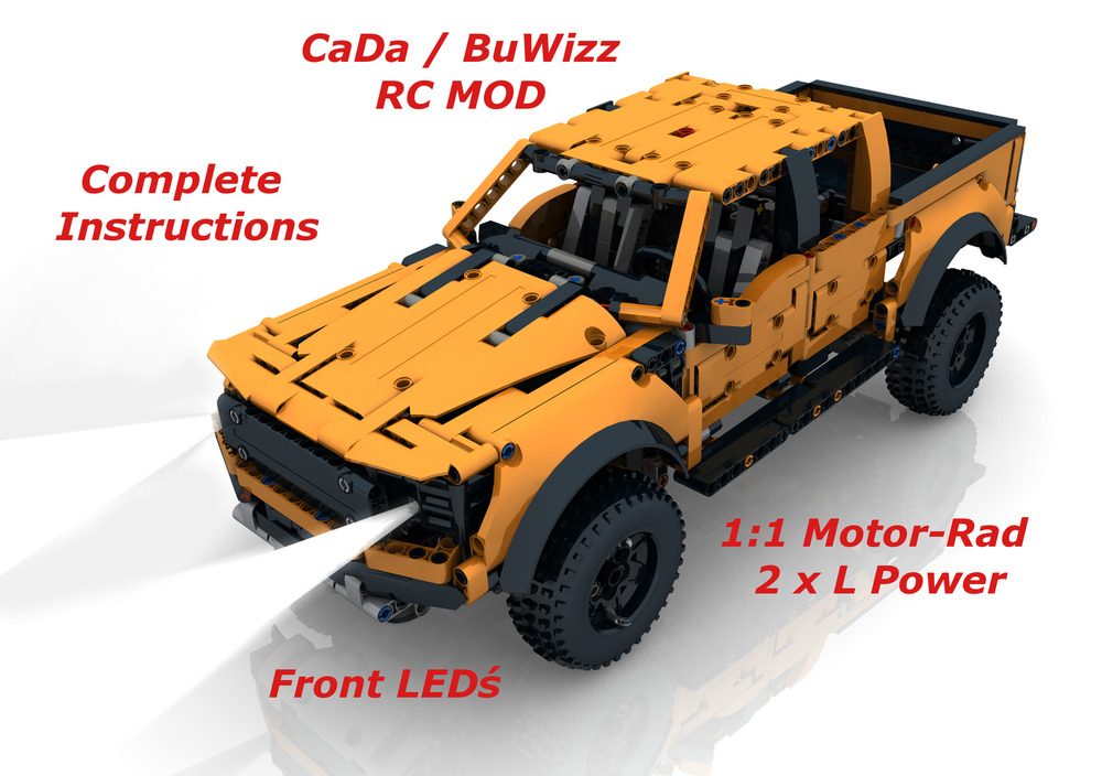 Lego RC 42126 Ford F-150 Raptor + LED´s + PF + CaDa/BuWizz