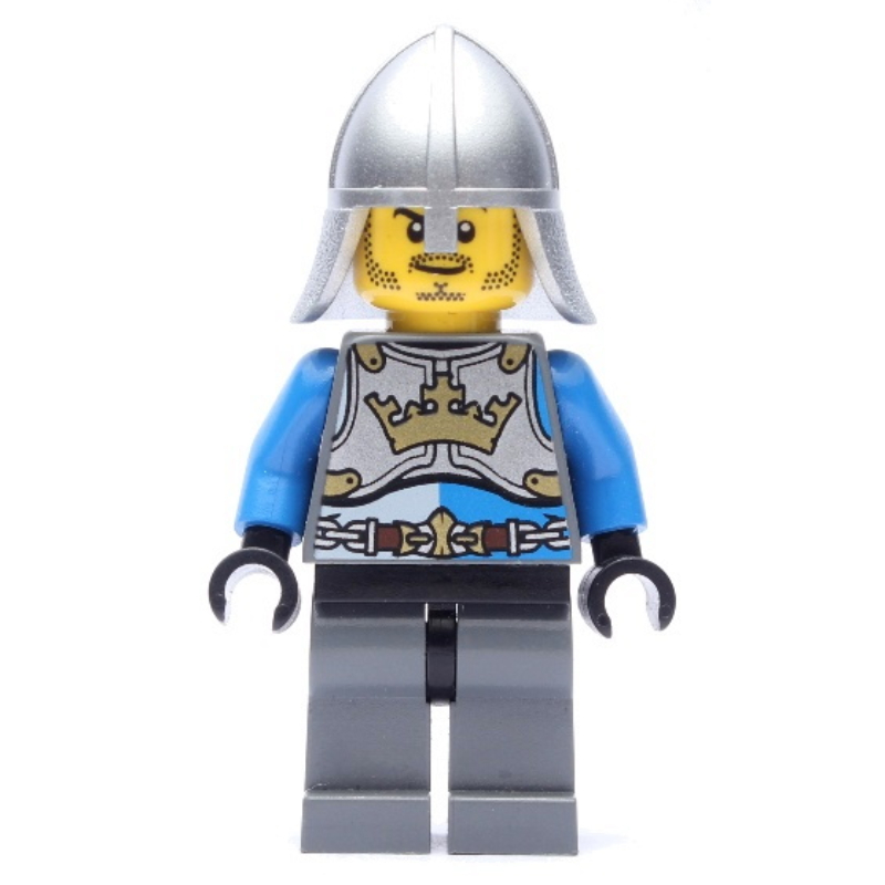 Lego Knight, Blue, Printed Breastplate, Helmet