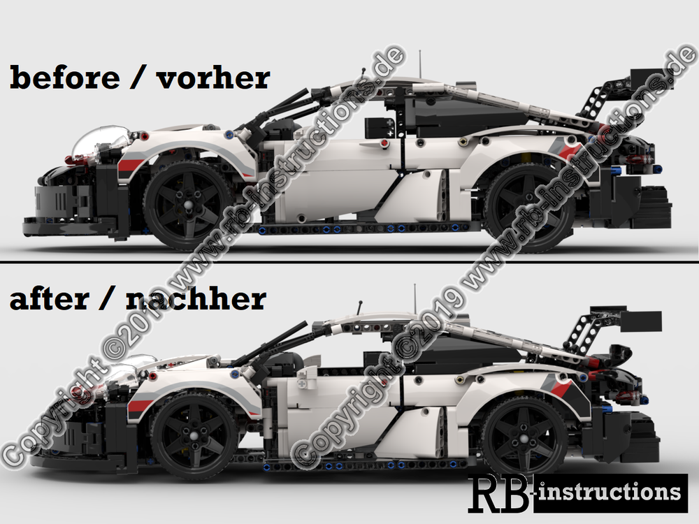 Lego Porsche 911 RSR lowered (tiefergelegt)