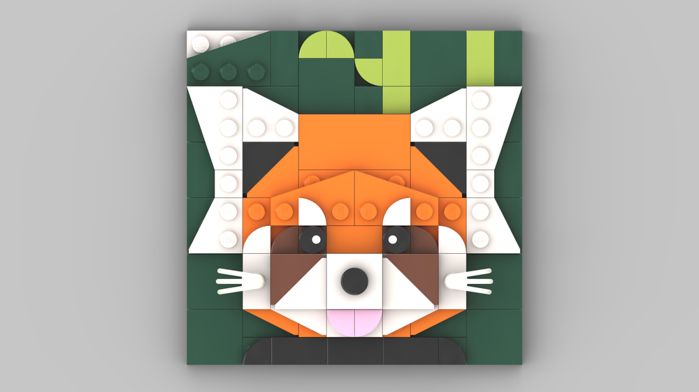 Lego Red Panda Brick Sketches