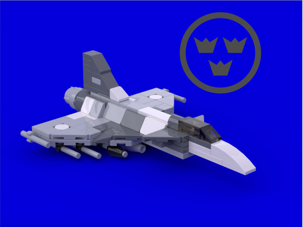 Lego Saab Jas 39 Gripen at roughly 1:110 scale (3 versions)