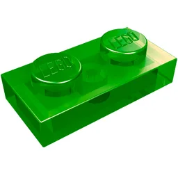 Plate 1 x 2 / Trans-Green