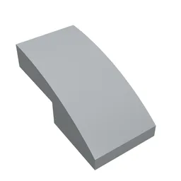 Brick Curved 2 x 1 No Studs [1/2 Bow] / Light Bluish Gray