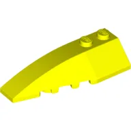 Brick Wedged, Curved 6 x 2 Left, Inner Ridges / Vibrant Yellow