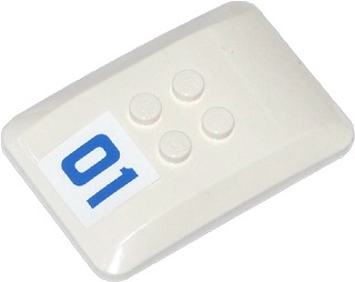 Lego Wedge 6 x 4 x 2/3 Quad Curved with Blue '01' Pattern (Sticker) - Set 60047