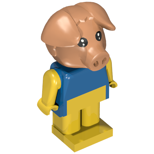 Lego Fabuland Figure Pig 1 / Blue