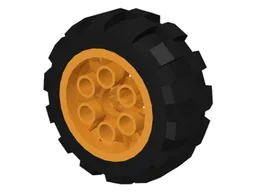 Wheel 20 x 30 Balloon Medium, with Black Tire 20 x 30 Balloon Medium (6582 / 6581) / Medium Orange