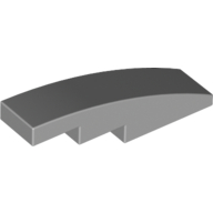 Lego Brick Curved 4 x 1 No Studs [Stud Holder with Symmetric Ridges] / Light Bluish Gray