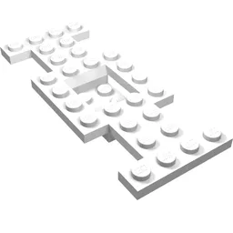 Vehicle Base 4 x 10 x 2/3 with 2 x 2 Recessed Center with Smooth Underside, 1 x 2 Cutouts, No Center Hole / White