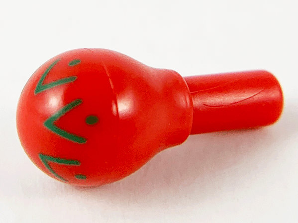Lego Minifigure, Utensil Musical Instrument, Maraca with Green Geometric Pattern - Wide Print