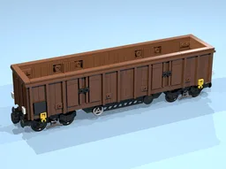 8-Wheel Open Wagon (SNOT, brown, 6 studs high, 9 studs wide)