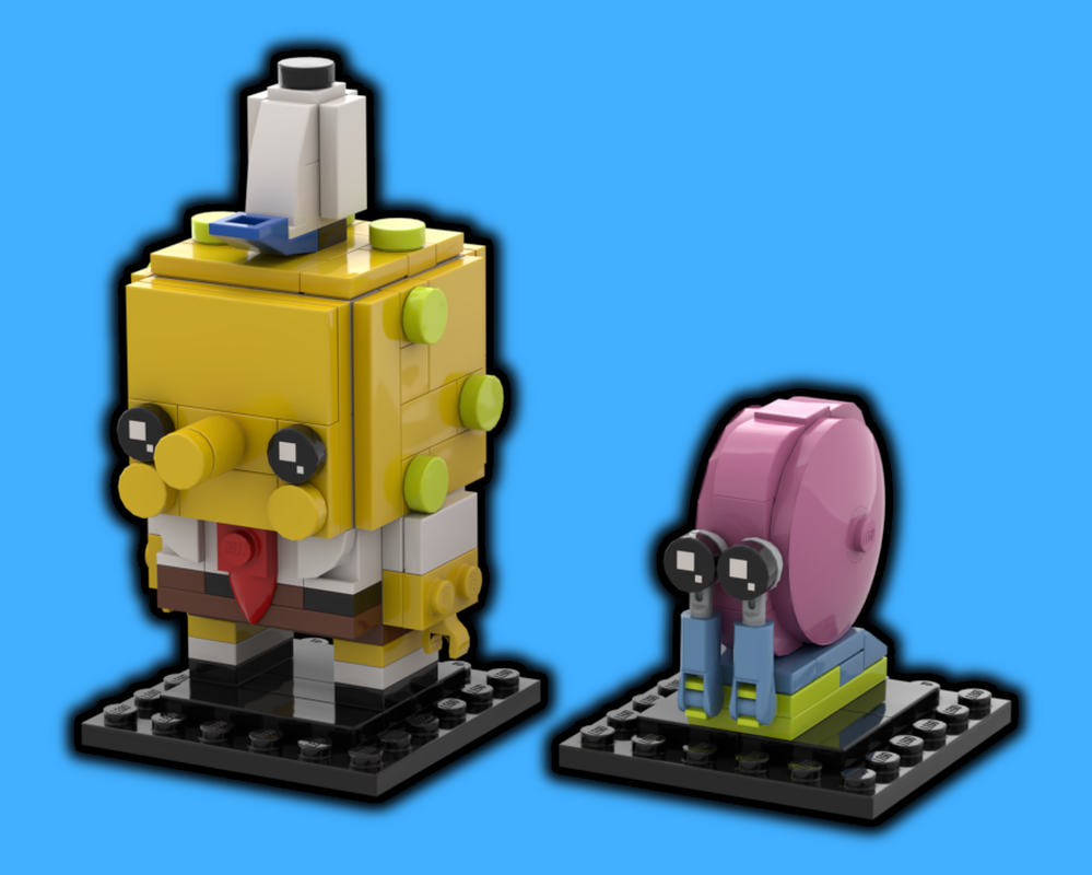 Lego Sponge and Snail Brickheadz