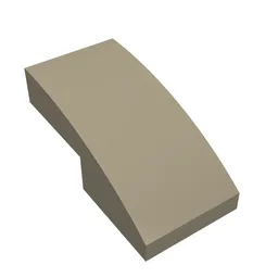 Brick Curved 2 x 1 No Studs [1/2 Bow] / Dark Tan