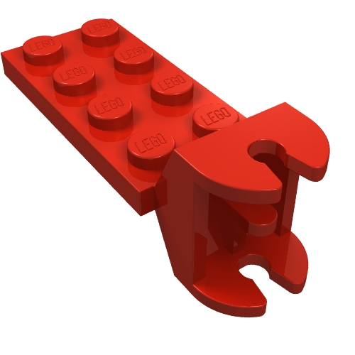 Lego Hinge Plate 2 x 4 with Articulated Joint - Female / Red